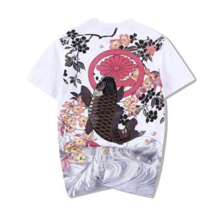Japansk T skjorte med Koi karpe 2