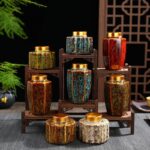 Japansk Te eske Vintage Fargerik