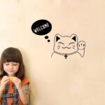 Japansk Veggklistremerke Barn Katt 2