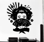 Japansk Veggklistremerke Mork Geisha