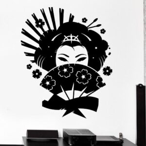 Japansk Veggklistremerke Mork Geisha