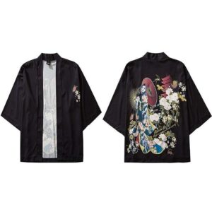 Kort Blomstret Kimono 2