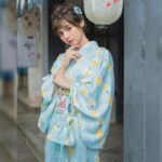 Lang Kimono Morgenkape for Kvinner 1