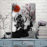 Maleri med Japansk Samurai motiv 2