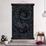 Plakat med Japansk Samurai og Drage 1