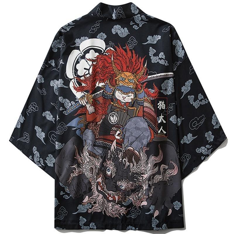 Samurai Katt Kimono Kort Samurai Katt Kimono Kort