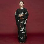 Svart Japansk Kimono for Kvinner 2