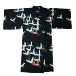 Svart Japansk Kimono for Kvinner 5