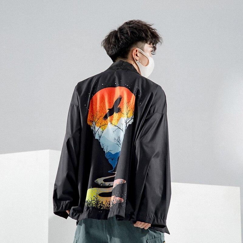 Svart Kimono Blazer Svart Kimono Blazer