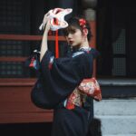 Svart Kimono Kjole 1