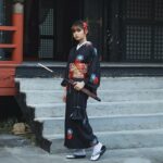 Svart Kimono Kjole 3