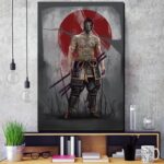Typisk Japansk Motivmaleri med Krigere 1