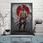 Typisk Japansk Motivmaleri med Krigere 3