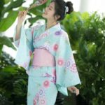 japansk kimono dame blomst 2