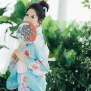 japansk kimono dame blomst