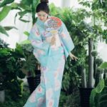 japansk kimono dame blomst 4