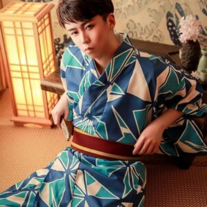 japansk kimono herre bla