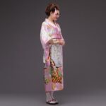 japansk kimono kvinne rosa 4