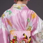 japansk kimono kvinne rosa 6