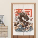 japansk noren drage sushi