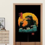 japansk noren solnedgang godzilla