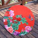 japansk paraply med blomster
