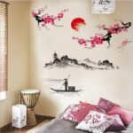 japansk veggklistremerke landskap 2