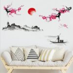 japansk veggklistremerke landskap 3