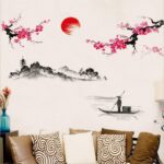 japansk veggklistremerke landskap 4