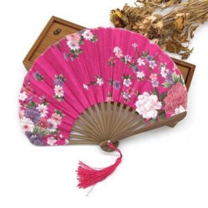 japansk vifte i bambus og sateng