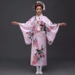 japansk yukata kvinner rosa