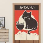 japanske noren katt og ramen