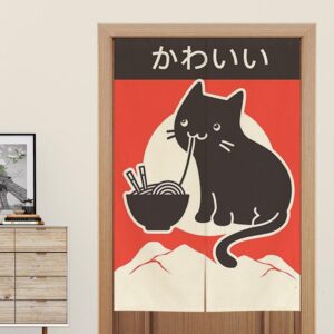 japanske noren katt og ramen