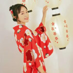 rod kimono kjole kvinne 2