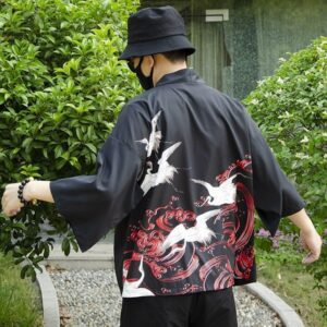 svart kimono jakke