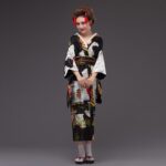 svart lang japansk kimono 4
