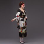 svart lang japansk kimono 5
