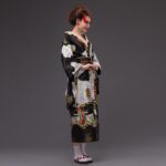 svart lang japansk kimono 6